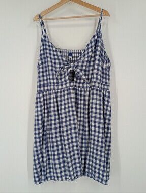 Old Navy Gingham Tie Front Mini Dress
